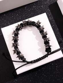 1件复古个性夸张奢华百搭嘻哈朋克独特精致时尚酷炫高端不对称脊骨链手链，男士日常佩戴，节日派对饰品 - 彩色 - 查看 10