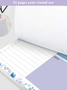 Trees To Do List Notebook - 52 Sheets Undated Work Task Planner, A5 Agenda Notebook, Suitable For Daily Tasks And Goal Setting, Applicable For Office, Home And School - Style a - View 7