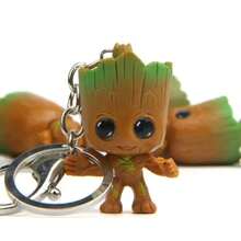 4个复仇者联盟格鲁特树人钥匙扣模型，5厘米 - 樹 - 查看 3