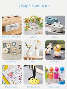 35/70pcs/Set Clear Double-Sided Tape For Balloon Decoration, Multi-Purpose Adhesive For Home Use - White - View 6