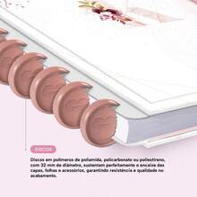 Iscool Smart Disc Notebook, 140 Sheets, Medium + Large + Floral Monogram, Letter K - Blanco y rosa - Ver 9