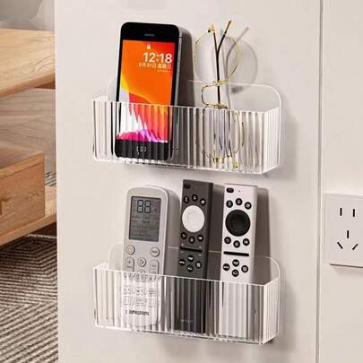Hộp đựng điều khiển TV treo tường, giá đỡ điều khiển máy lạnh và TV, giá để điện thoại đầu giường treo tường, không cần khoan.