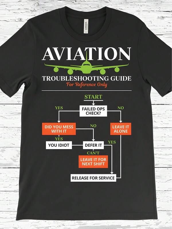 Pilot Airplane Aviation Troubleshooting Guide Funny T-Shirt, Vintage Flying Shirts, Airline School Gifts, Aviators Planes, Mechanic TShirt,