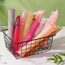 100pcs Ice Pop Bags, Popsicle Mold Bags, Resealable Plastic Freezer Tubes With Funnel, For Ice Pops, Yogurt Tubes, Juice, Fruit Smoothie DIY Snacks - Multicolor - View 8