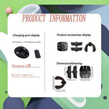 AXH Estimulador de músculos glúteos con batería/batería incluida, entrenador de fitness para glúteos, abdominales, brazos y piernas, almohadilla de masaje - Negro - Ver 11