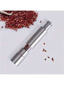 不锈钢手动迷你研磨器 - 按压式香料、胡椒和粗盐研磨器，符合人体工程学手柄，便携式设计，无需电源/电池，易于清洁，是居家和旅行厨房的理想工具。 - 銀色 - 查看 7