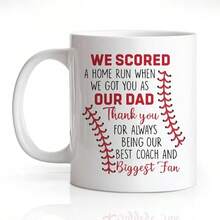 有你这样的爸爸，我就像打出了全垒打！趣味双面陶瓷马克杯，棒球运动员爸爸咖啡杯，父亲节、圣诞节、生日礼物，送给爸爸或爷爷，棒球迷的理想之选。 - 彩色 - 查看 6