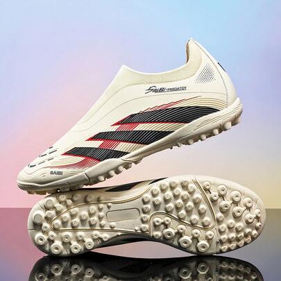 Unisex Football/Soccer Shoes, Suitable For Outdoor And Indoor Hard Court Training, With Hook And Loop