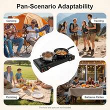 Portable Camping Stove 2 Burner Outdoor Gas Stove With Non Stick Griddle For Camping Picnic Patio - 1 - View 6
