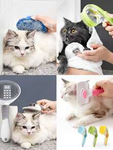 Bộ dụng cụ chải chuốt thú cưng, bao gồm bàn chải silicon mềm, bàn chải massage, bàn chải tắm, bàn chải thép, bàn chải loại bỏ lông rụng, dụng cụ chăm sóc cho chó và mèo để tắm, chải, massage, loại bỏ lông rụng. - Nhiều màu - Xem 7