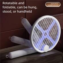 CHIGO Matamoscas eléctrico plegable 3 en 1 mejorado, con luz UV, trampa de insectos, recargable por USB, 300mAh, para dormitorio, camping, viajes - Blanco - Ver 8