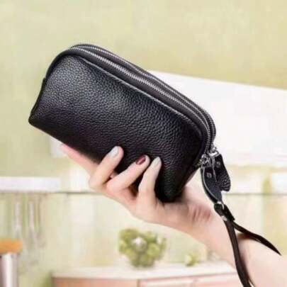 Bolso de embrague retro de tres capas de moda, billetera, billetera para teléfono móvil, billetera larga para mujer, billetera con cremallera retro y bolsa de muñeca - Accesorios de moda para mujer con espacio de almacenamiento, el espacio interior es amplio, adecuado para guardar tarjetas, efectivo, teléfonos móviles y otros artículos. Se puede llevar solo o como un embrague o bolso para teléfono celular diseñado para mujeres