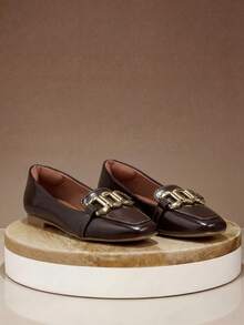 Women's Julia Square Toe Flats With Buckle | Madri Cacau – Casual, Neutral, Urban, Comfortable - Lạc đà - Xem 9
