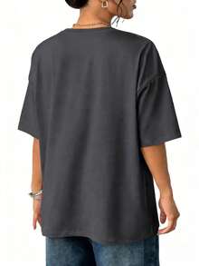 Treasured Memories White Oversized T-Shirt - Dark Grey - View 2