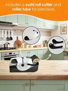 1 Set Sushi Making Machine, Sushi Dispenser, Sushi Roller, Sushi Roll Mold, Easy And Efficient Sushi Rolling, Home Sushi Making Tools And Molds, Japanese Nori Rice Roll Shaping Mold And Tools - View 6