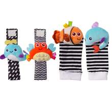 4pcs Baby Rattle Socks Set, Newborn Gift Decoration Socks With Plush Toys, Soft & Breathable Ocean Animal Styles With Rattling Sound - Multicolor - View 7