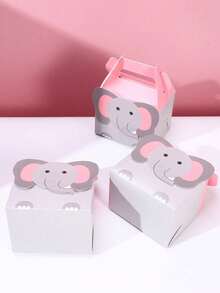 20/10Pcs Elephant Printed Gift Packaging Box Handheld Gift Box For Birthday,Gender Disclosure,Anniversary Party Return Gift Packing Boxes - Cartoon Packaging Box - View 3