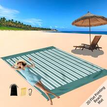 1 tấm trải biển chống thấm nước, chống cát, in họa tiết sọc, kích thước 185*235CM, nhẹ và bền, thích hợp cho bãi biển, kỳ nghỉ, du lịch, cắm trại ngoài trời, dã ngoại. - Nhiều màu - Xem 9