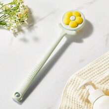 1pc Flower Shaped Loofah Back Scrubber, Soft Bristle Long Handle Body Brush For Bathing And Shower Cleaning - 1pc - View 10
