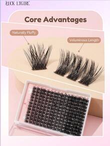 192/384/576PCS DIY Cluster Lashes C/D Curl 10-16mm Natural Wispy 3D Faux Mink Fluffy Soft Reusable Eyelashes - View 7