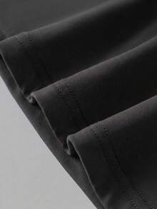 Top de manga corta con cuello cuadrado, elegante y versátil, adecuado para uso diario, ir al trabajo, salir, primavera & verano - Gris - Ver 9