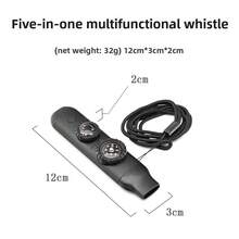 Multifunctional Outdoor Survival Whistle In 1 With LED Light, Thermometer, Compass For Camping, Hiking, Emergency Rescue, MBJ7 - Black - View 1