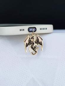 1 chiếc nút chặn bụi hình rồng và dơi bằng hợp kim kẽm, mặt dây chuyền trang trí, phụ kiện điện thoại, đồ trang trí, phù hợp với cổng Type-C, đồ trang trí điện thoại, quà tặng, quà Halloween độc đáo. - trắng - Xem 8