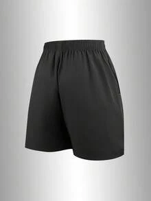 女士夏季户外休闲短裤，单件装，抽绳腰带，两侧拉链口袋，独特印花图案，适合休闲、露营、办公和派对等场合。 - 黑色 - 查看 8