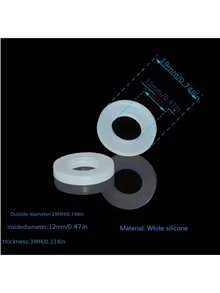 50/30/20/10个装家用管道配件白色硅胶密封防漏垫圈，适用于1/2英寸管道密封，冷热水通用，排水连接，高品质耐热防漏硅胶垫圈，厚度3毫米，经久耐用。 - A - 查看 2