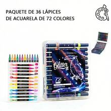 24/48/72/96 colores. Rotulador con doble punta y doble color con purpurina perla | Rotulador perla | Marcador Diseño con doble punta y doble color Brillo metálico perlado Tinta de flujo suave - Traje De 72 Colores(36 piezas) - Ver 11