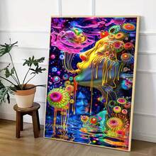 1pc 2D DIY Diamond Painting, Dreamlike Abstract Figure Diamond Art, Colorful Fluid Art Full Drill DIY Decorative Painting, Suitable For Living Room/Bedroom, Handmade Diamond Painting Wall Art, Perfect For Holiday Gifts - View 5