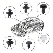 100个黑色汽车卡扣，6合1通用汽车紧固件套装，尼龙保险杠卡扣，铆钉保险杠卡扣，挡泥板卡扣 - 100Pcs車用卡扣 - 查看 11