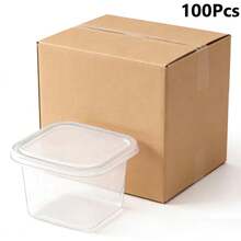 10/20/50/100个装慕斯蛋糕盒，PET材质食品包装盒，翻盖式，透明，可盛装提拉米苏、豆浆、慕斯蛋糕等，适用于面包店、餐厅 - 彩色 - 查看 11