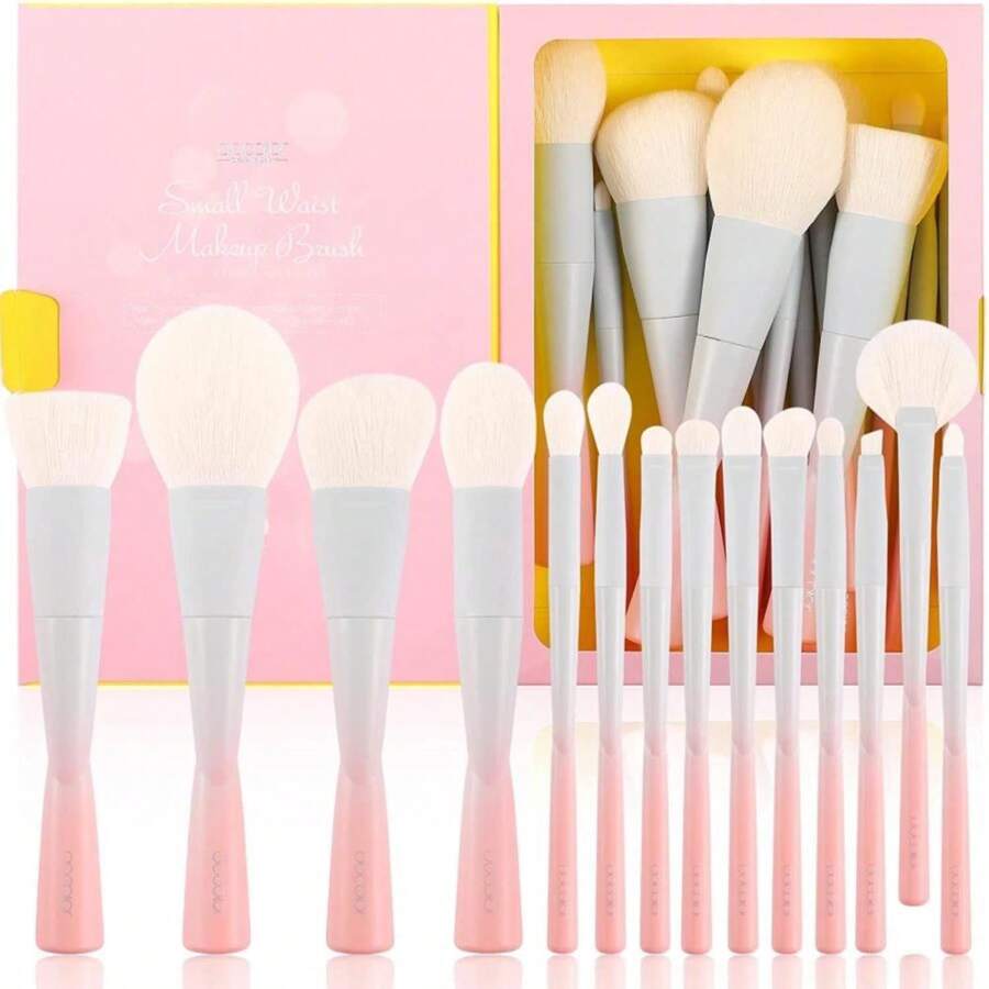 Docolor 14Pcs Makeup Brushes Premium Synthetic Makeup Brush Set Includes 9pcs Eye Brushes,5pcs Synthetic Face Brushes Perfect For Foundation,Blush,Bronzer,Contour,Eyeshadow &Amp; Powder-Small Waist Series - ColorB - View 1