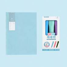 1 B5 Notebook With Line, Minimalist Design Student Workbook + 3 Erasers - Multicolor - View 10