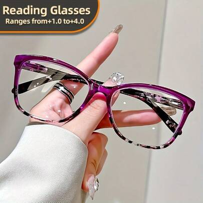 Gafas de lectura elegantes con montura redonda/hexagonal de estilo floral +1.0 a +4.0 - Gafas de lectura con montura completa, ajustables y de aumento para presbicia, cómodas y duraderas