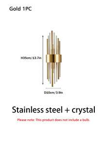 1盏/2盏现代水晶壁灯，兼容G9/E14灯泡，采用高清水晶和不锈钢灯体，金色流苏装饰，适用于客厅、卧室、床头、墙面装饰和氛围照明。 - 彩色 - 查看 26