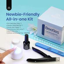 Beetles Gel Nail Kit Short Almond Gift Spree Easy DIY Extension Set Gift For Women - Short Almond 240pcs (Clear Kit) - View 2