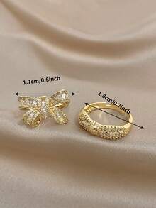 18K Gold Plated Anti-Fading Elegant Adjustable Ring Set, For Women Ladies, Gifts For Mom, For Daily Wear, Weddings, Gala, Suitable For Daily Life, Parties, Dates, Beach, Mother's Day Gift, Valentine's Day Gifts, Spring, Wedding Supplies, Summer Accessories - Multicolor - View 7