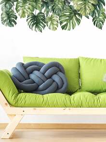 1pc Palm Leaf Wall Sticker - Tropical Leaf Decal, TV Background Wall Decoration Sticker, Removable Wall Decor For Bedroom, Living Room - 1PC - View 5