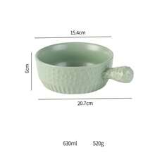1-Piece 630 Ml Ceramic Handle Bowl Style Household Handle Baking Bowl, Fruit Salad Bowl, Rice Bowl, And Tableware - Salad Bowl - View 5