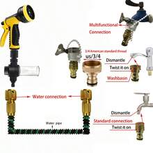 1 Set/Gardening Irrigation Hose, Sprinkler Equipment, Car Washing Retractable Hose, Household Cleaning Tool, Water Pipe, Long Handle Water Gun, Nozzle, Scratch-Resistant And Durable, Suitable For Balcony, Car Washing, Watering, Garden, Lawn, Yard, Sprinkler, All Seasons - B - View 5