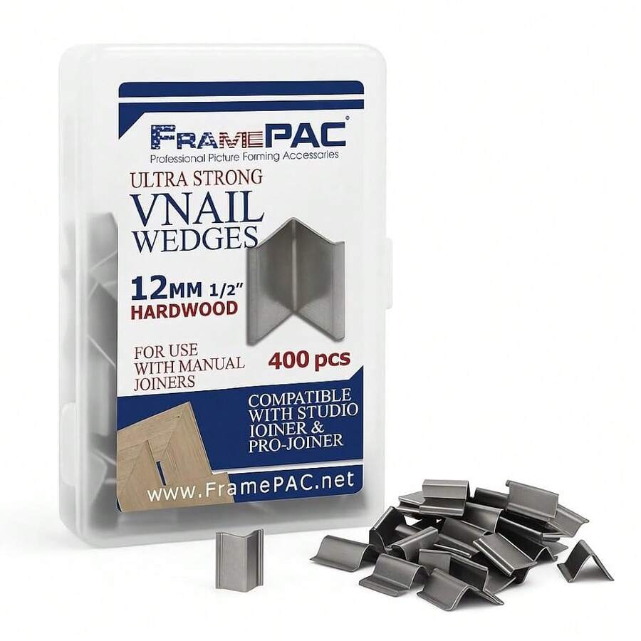Nails For Picture Frames Hardwood 12mm (1/2 Inch) [400 V-Nail Pack, Loose] - (For Use In Manual V Nailer For Picture Framing, Hand V Nailer For Picture Frames, Manual Picture Frame Joiner) - Loose - View 1