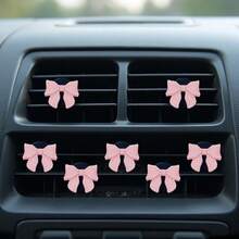 4pcs Bow Tie Air Vent Clips, Fashionable & Cute Car Accessories, Fragrance-Free - For Decoration Only, Stylish Design | Lightweight, Car Decor - Bow - View 4