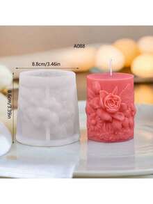 Rose Flower Pillar Candle Silicone Mold, DIY Lily Flower Cylinder Grinding Tool, New Cross-Border Design - Cylinder - View 5
