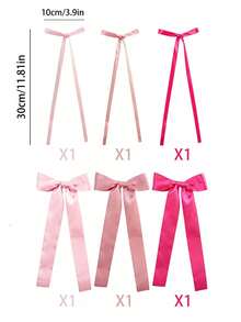 1pc Bow Decor Ribbon - Large Bow Decor Ribbon For Wedding Aisle, Wedding Ceremony, Long Train Decor, Wedding Venue Decor, Cafe, Women's Gift, Housewarming, Tabletop Centerpiece - Pink - View 10