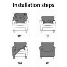 1pc Printed Stretch 5-Piece Chair Cover, Single Seat, Dust-Proof, Suitable For Living Room & Bedroom Sofa, All Seasons - Flowers In Full Bloom - View 4