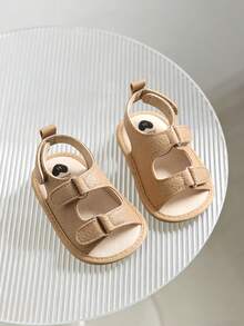 Sandal Bayi Laki-laki dan Perempuan Usia 0-18 Bulan dengan Sol Lembut dan Anti Selip, Sepatu Prewalker Ringan dengan Ujung Terbuka - Aprikot - View 9
