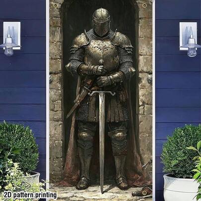 2 2d Door Flag, 2d Wall Decoration Of Medieval Knight Castle Door Flag Parties And Activities And The Theme Of The King's Guardian, Which Is Perfect For Creating Historical Atmosphere. Various Sizes And Styles Are Available For Selection.
