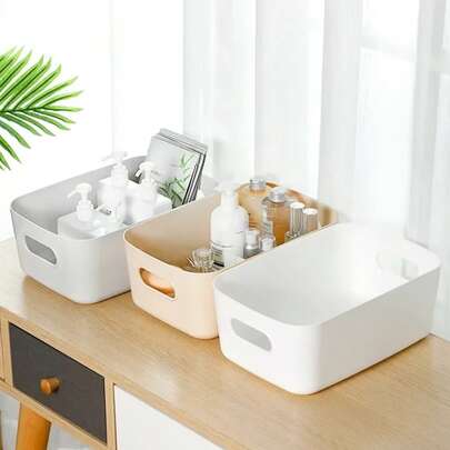 10 chiếc Giỏ đựng đồ để bàn di động, dùng đựng mỹ phẩm và các vật dụng linh tinh - Hộp nhựa đa năng nhiều ngăn, hộp nhựa để bàn, hộp đựng mỹ phẩm phòng tắm, hộp đựng đồ, phòng ngủ, tủ, phòng tắm, giỏ đựng mỹ phẩm, trang sức, giỏ đựng đồ ăn nhẹ 5/10 chiếc